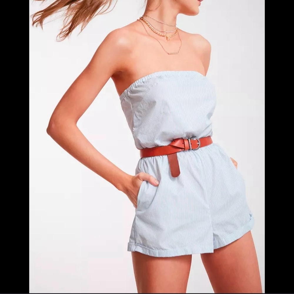 Kimchi Blue Light Blue Strapless Romper